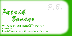 patrik bondar business card